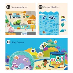 Mideer Yeniden Kullanılabilir Jel Çıkartma Seti - İnanılmaz Akvaryum