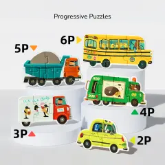 Mideer My First Puzzle - Hareketli Arabalar