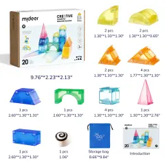 Mideer Yaratıcı Manyetik İnşaat Blokları - 20 Parça