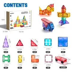 Mideer Renkli Magnetic Tiles - 100 Parça