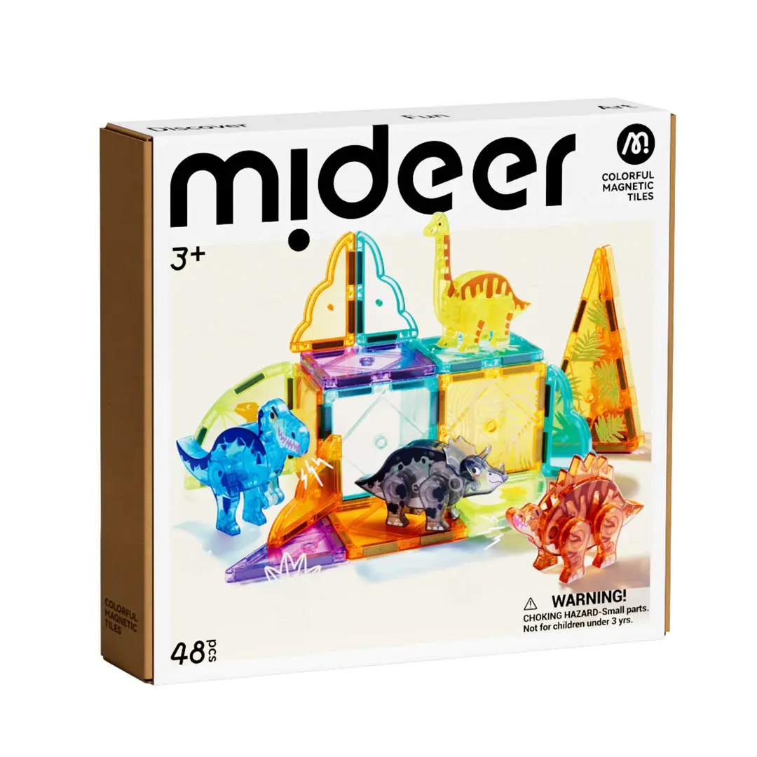 Mideer Renkli Magnetic Tiles - Jurassic Macerası