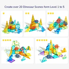 Mideer Renkli Magnetic Tiles - Jurassic Macerası