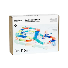 Mideer Renkli Magnetic Tiles - Arabalı Yarış Pisti 115 Parça