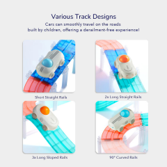 Mideer Renkli Magnetic Tiles - Arabalı Yarış Pisti 115 Parça