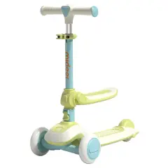 Mideer Katlanabilir 2'si 1 Arada Işıklı Scooter - Yeşil