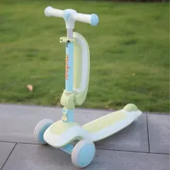 Mideer Katlanabilir 2'si 1 Arada Işıklı Scooter - Yeşil
