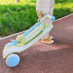 Mideer Katlanabilir 2'si 1 Arada Işıklı Scooter - Yeşil
