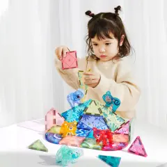 Mideer Renkli Magnetic Tiles - Sihirli Orman