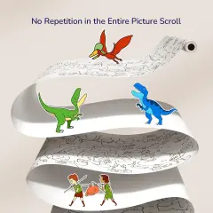 Mideer Yapışkanlı Boyama Rulosu - Muhteşem Dinozorlar, 4 Metre